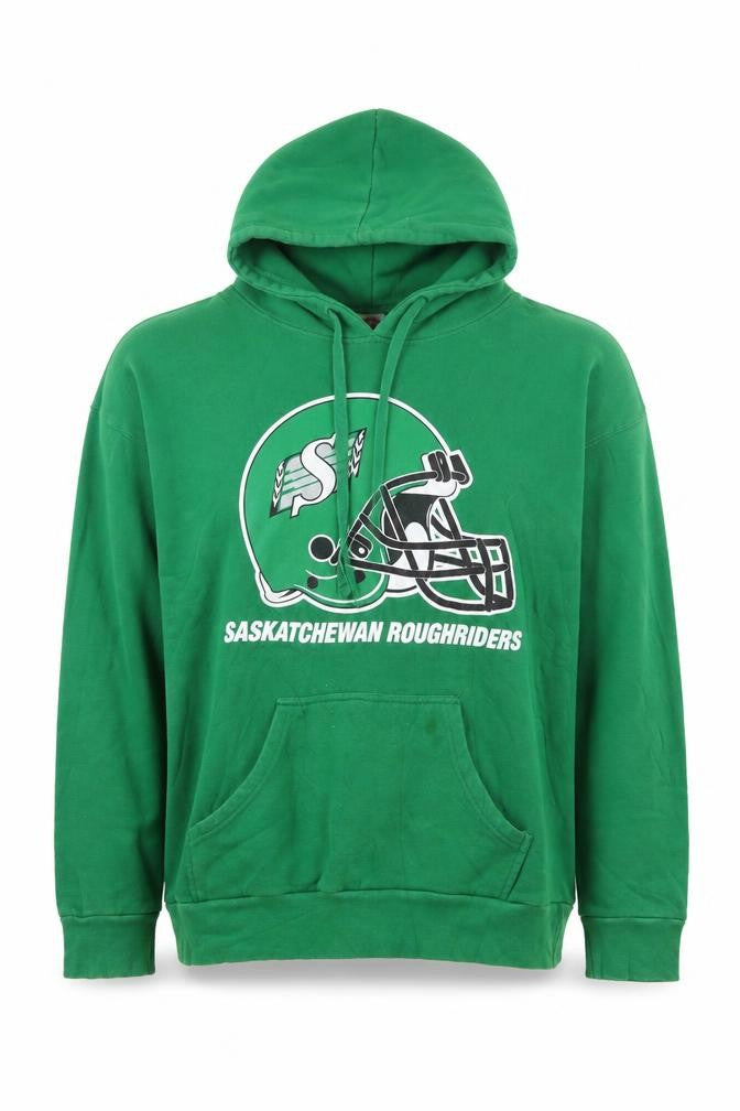 Front view of CFL Saskatchewan Roughriders Green Pullover Men's XL Hoodie