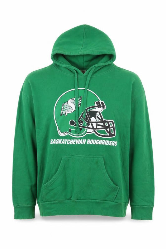 Front view of CFL Saskatchewan Roughriders Green Pullover Men's XL Hoodie