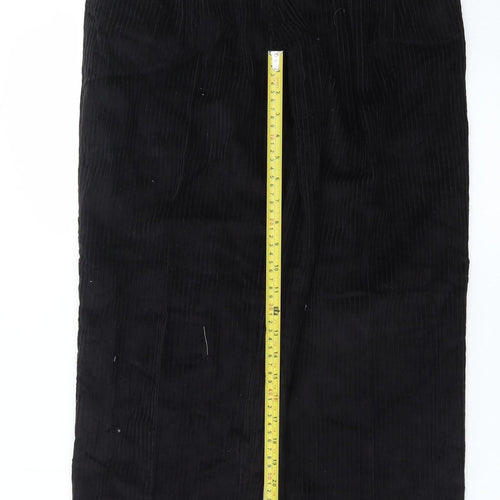 Club Montana Men's Black Corduroy Trousers Size 32 Regular Fit