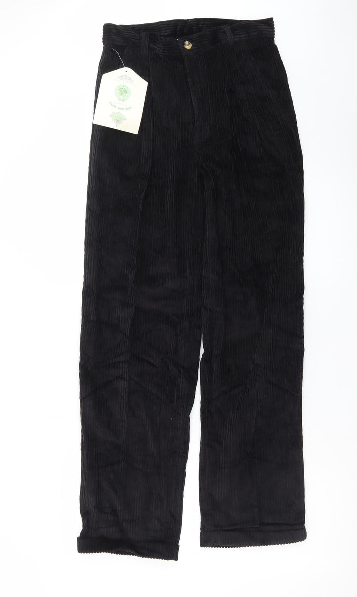 Club Montana Men’s Black Corduroy Trousers Size 30/31 Regular Fit