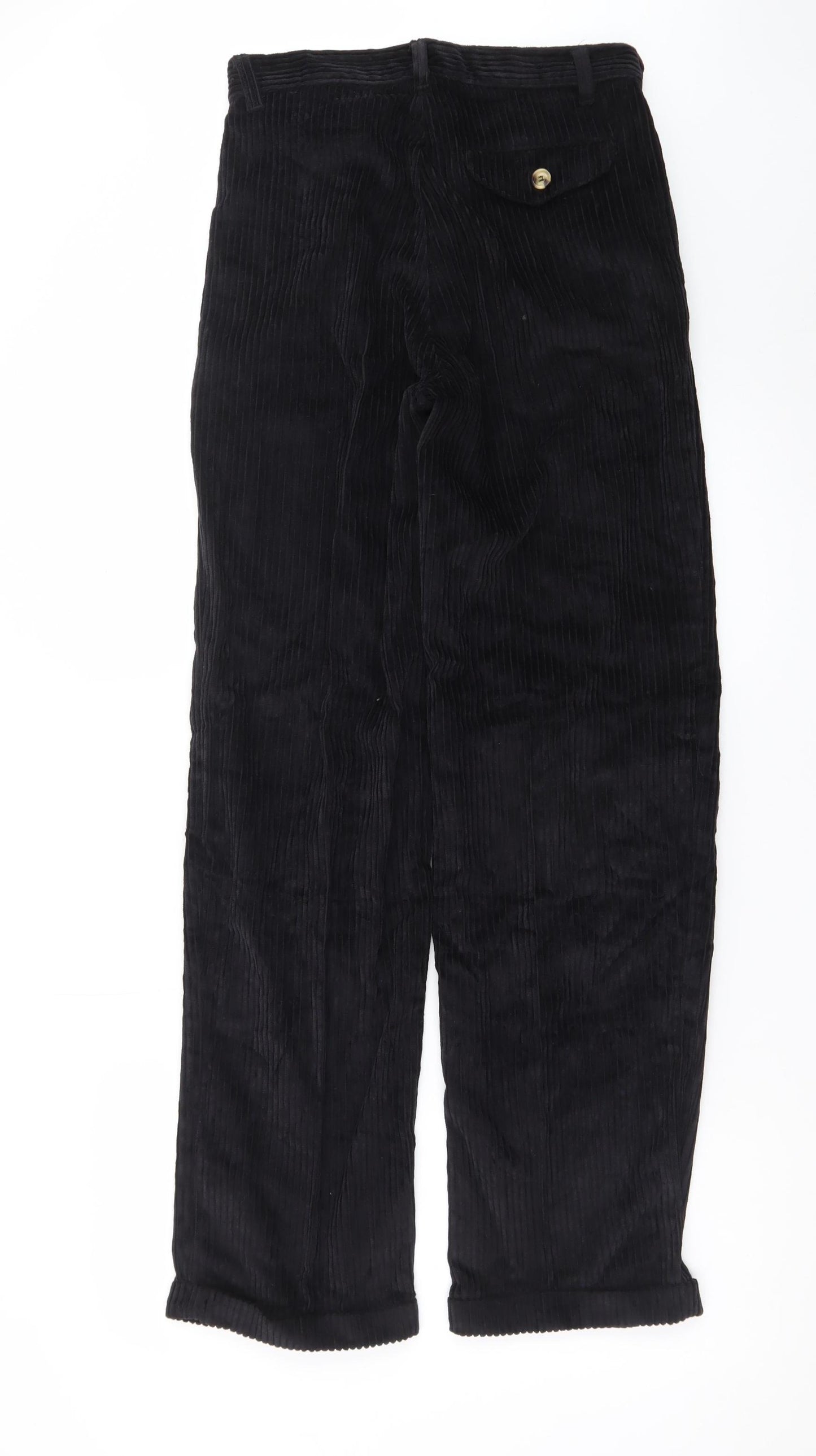 Club Montana Men’s Black Corduroy Trousers Size 30/31 Regular Fit