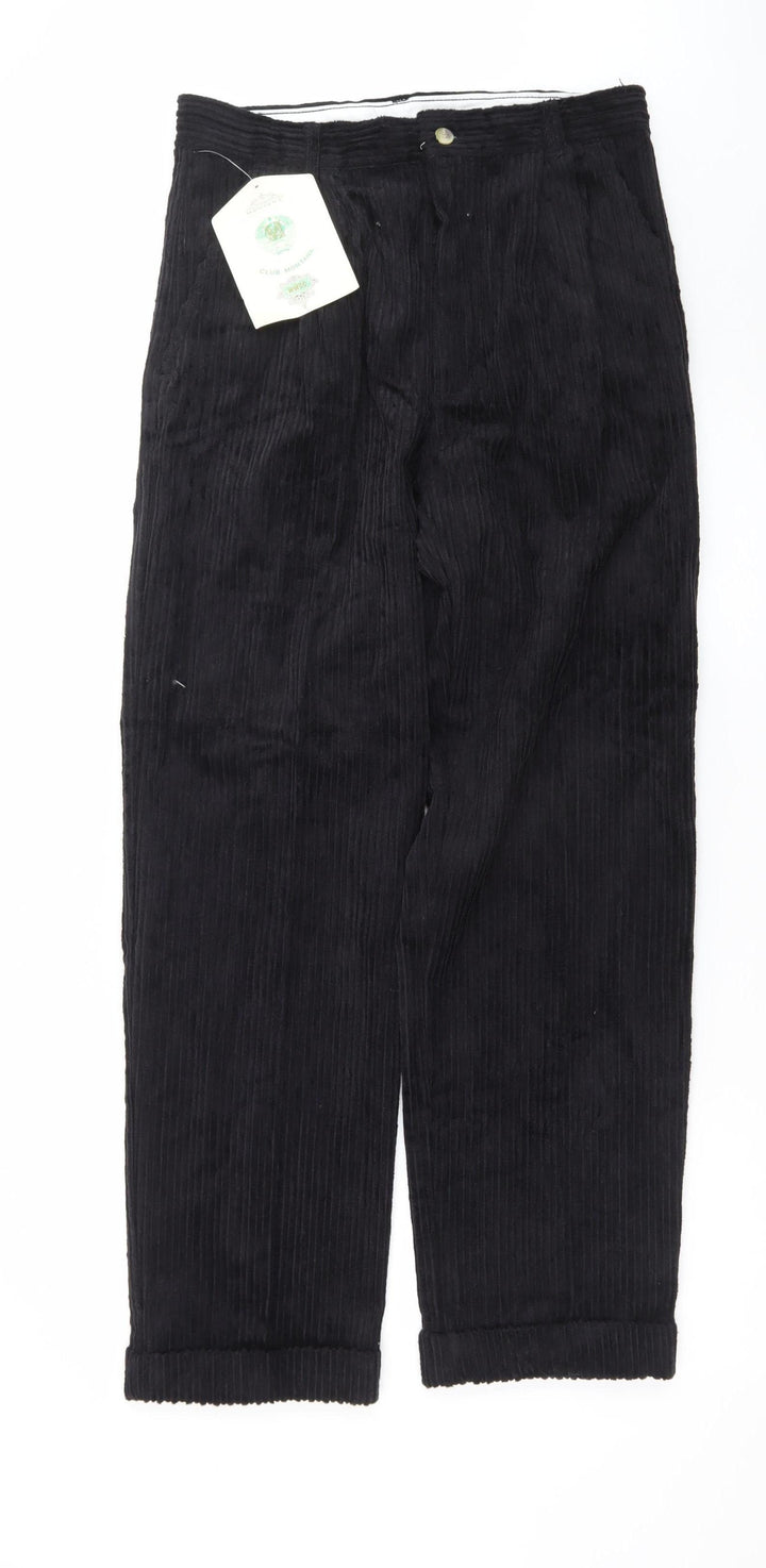 Club Montana Men's Black Corduroy Trousers 32x31 Regular Fit
