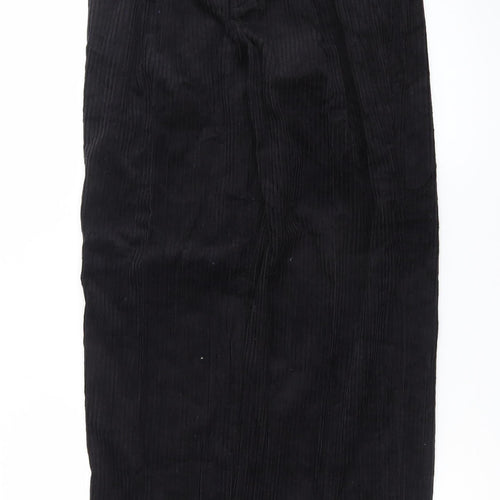 Club Montana Men's Black Corduroy Pleated Trousers Size 32x33