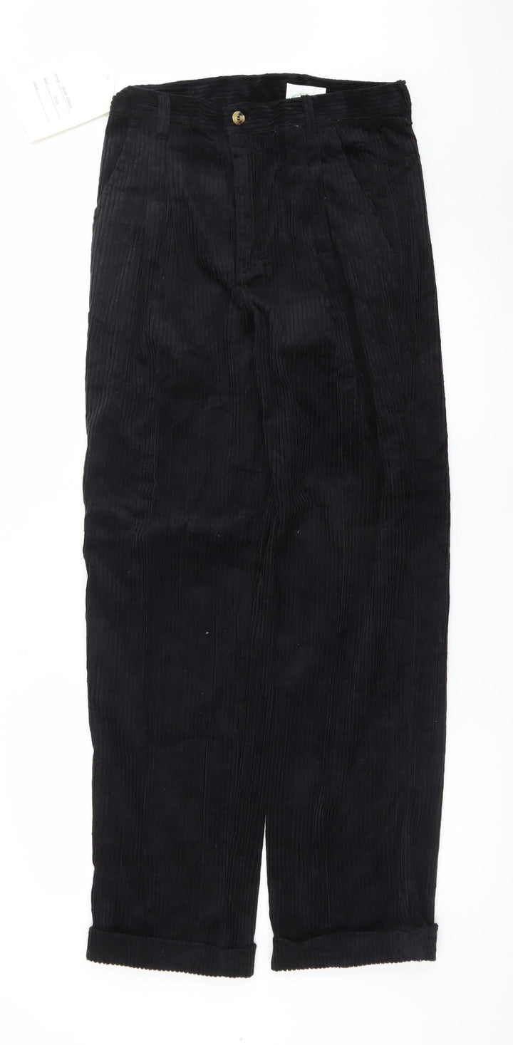 Club Montana Men's Black Corduroy Pleated Trousers Size 32x33