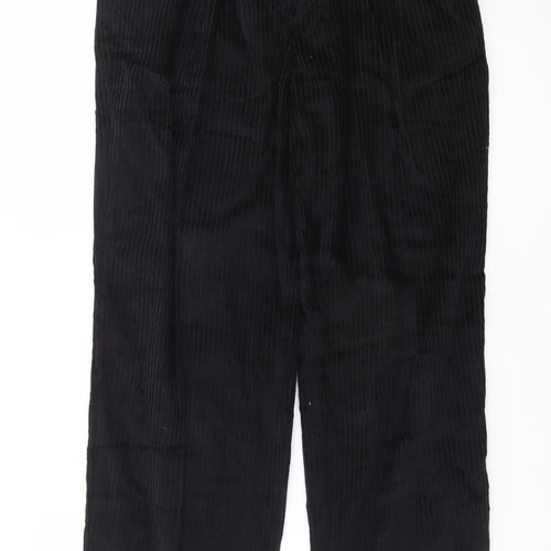 Club Montana Men's Black Corduroy Trousers 32x31 Regular Fit