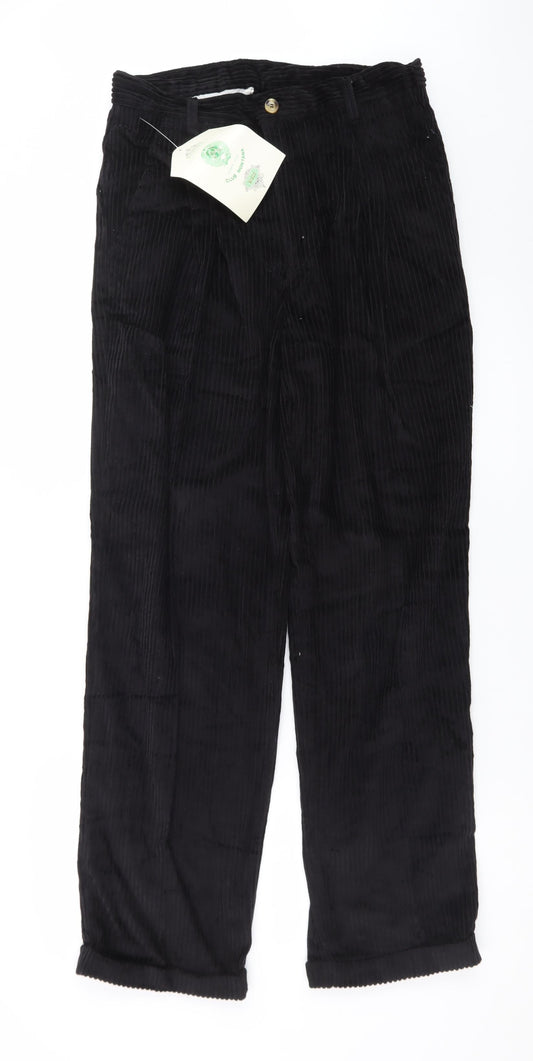 Club Montana Men's Black Corduroy Trousers 32x31 Regular Fit