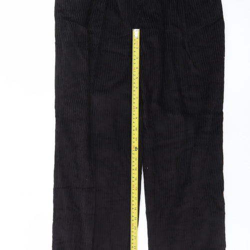 Club Montana Men's Black Corduroy Trousers 32x31 Regular Fit