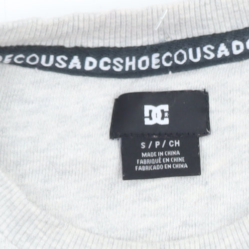 DC Men's Grey Blue Colour Block Pullover Sweatshirt Size S Zip Accent
