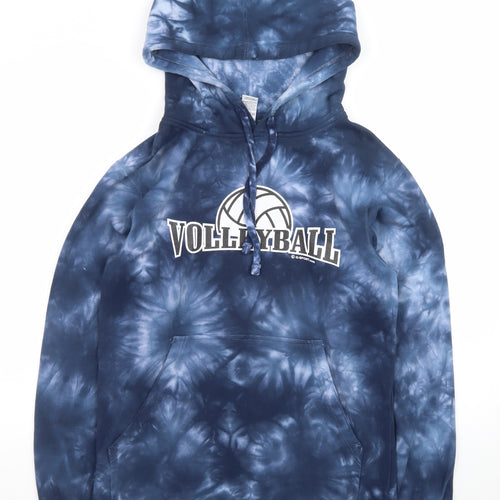 Independent Trading Co Men's Blue Tie Dye Volleyball Pullover Hoodie Size S