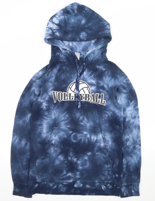Independent Trading Co Men's Blue Tie Dye Volleyball Pullover Hoodie Size S