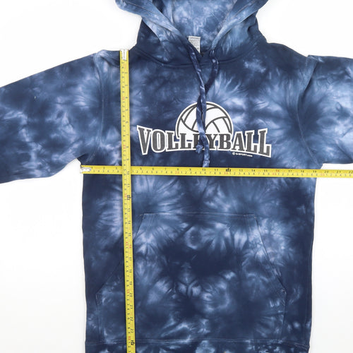 Independent Trading Co Men's Blue Tie Dye Volleyball Pullover Hoodie Size S