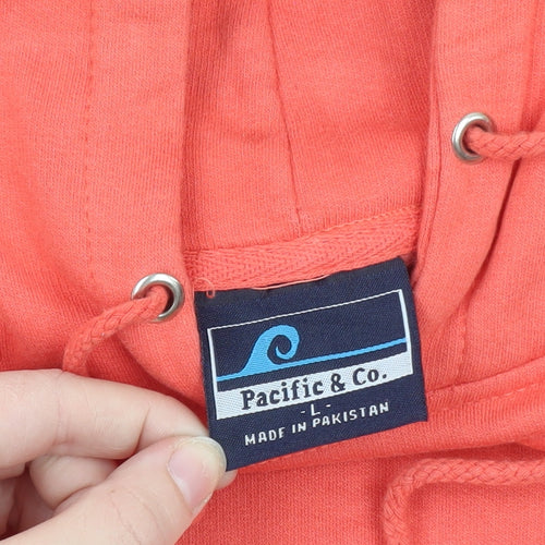 Pacific & Co Women’s Coral Riviera Maya Mexico Pullover Hoodie L Cotton Blend