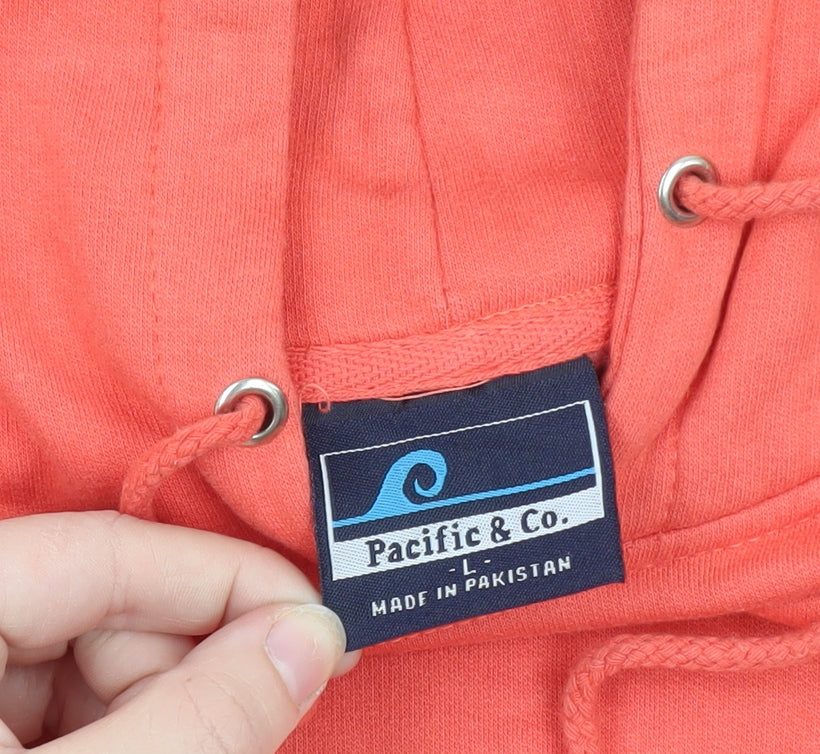 Pacific & Co Women’s Coral Riviera Maya Mexico Pullover Hoodie L Cotton Blend