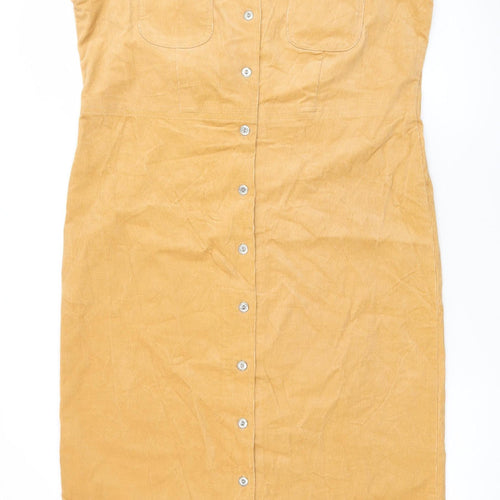 Architect Women’s Beige Corduroy Button Pinafore Dress L