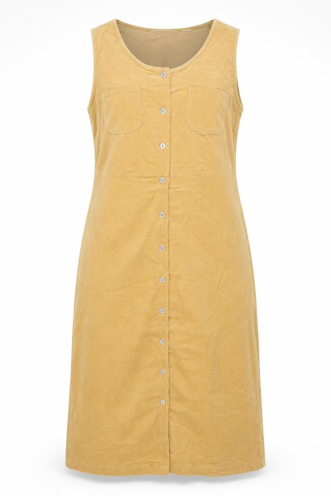 Architect Women’s Beige Corduroy Button Pinafore Dress L
