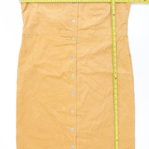 Architect Women’s Beige Corduroy Button Pinafore Dress L
