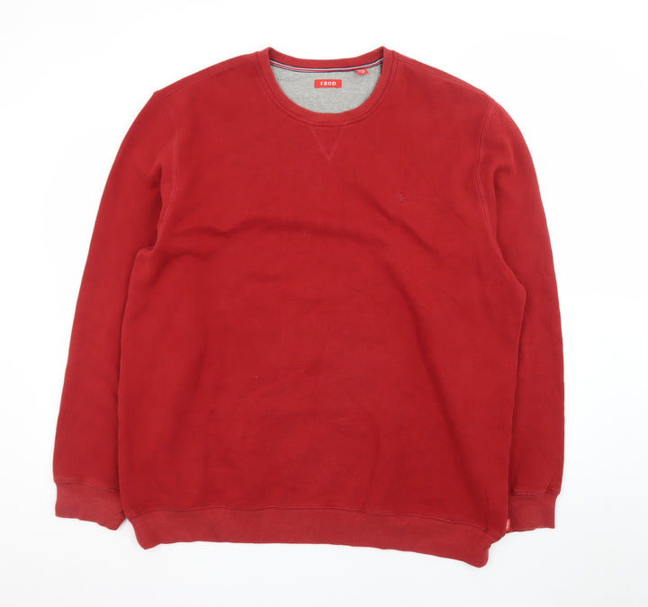 IZOD Men's Red XL Pullover Crew Neck Fleece Sweatshirt