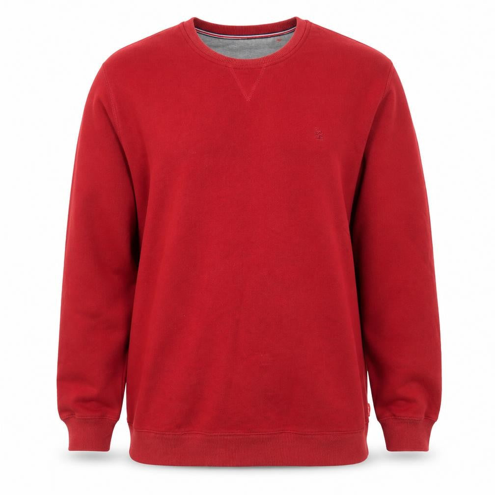 Front view of IZOD Men's Red XL Pullover Crew Neck Fleece Sweatshirt