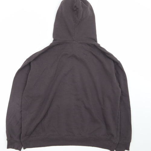 H&M Men’s Black Pullover Hoodie Cotton Blend Size L Casual Comfort