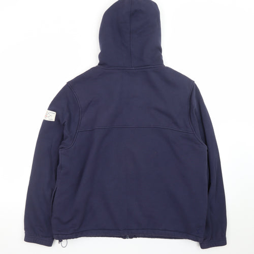 Joules Mens Blue Full Zip Hoodie Lined Cotton Hoodie Size L