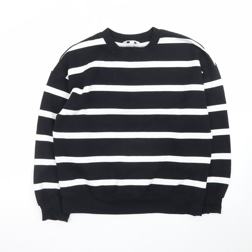 Marks and Spencer Womens Black White Striped Pullover Sweatshirt S