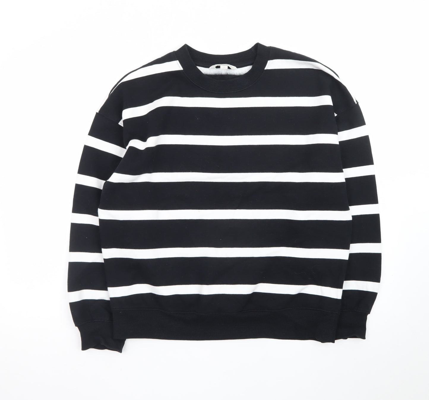 Marks and Spencer Womens Black White Striped Pullover Sweatshirt S