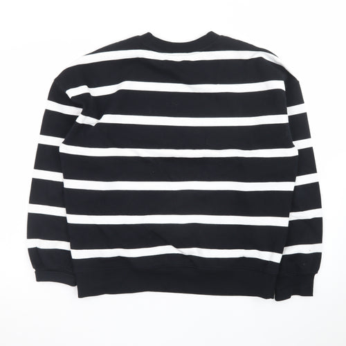 Marks and Spencer Womens Black White Striped Pullover Sweatshirt S