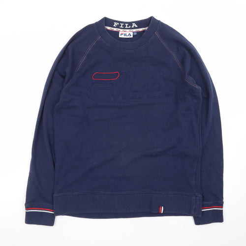 Fila Men's Navy Blue Crew Neck Sweatshirt Size S Cotton Blend