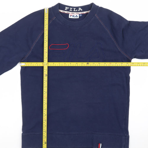 Fila Men's Navy Blue Crew Neck Sweatshirt Size S Cotton Blend