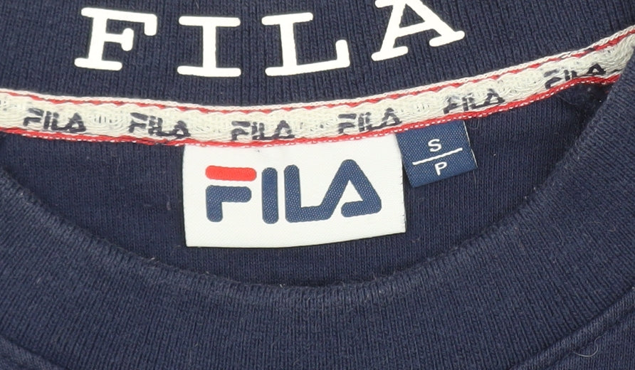 Fila Men's Navy Blue Crew Neck Sweatshirt Size S Cotton Blend