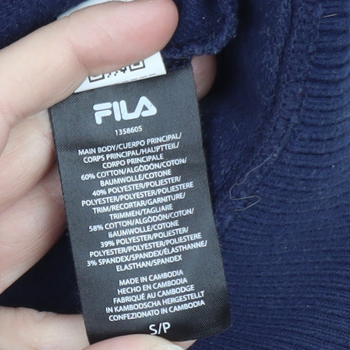 Fila Men's Navy Blue Crew Neck Sweatshirt Size S Cotton Blend