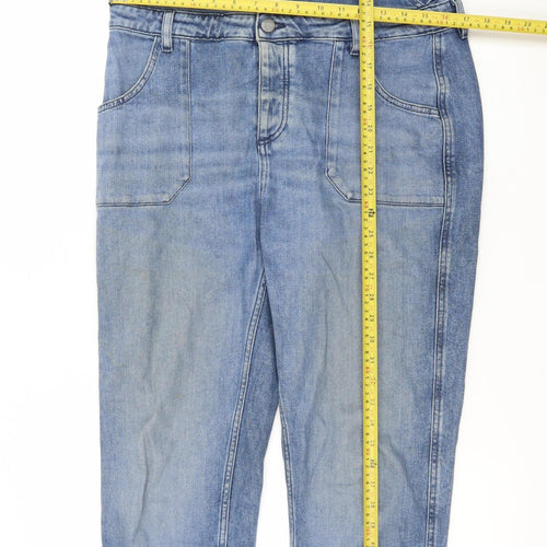Fat Face Women Blue Denim Carrie Dungaree Jumpsuit UK 12R Eco Cotton Classic Style