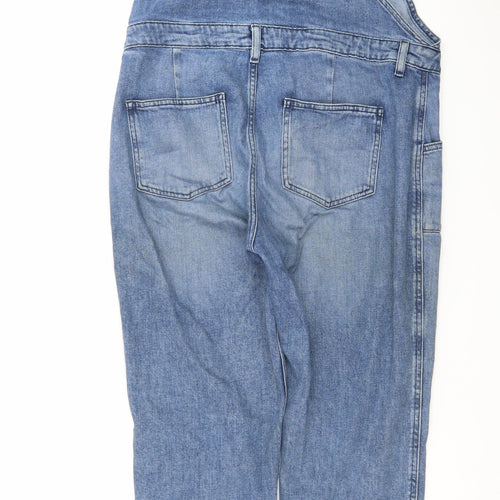 Fat Face Women Blue Denim Carrie Dungaree Jumpsuit UK 12R Eco Cotton Classic Style