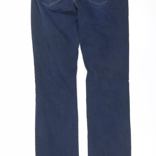 Mango Womens Blue Straight Leg Stretch Denim Jeans Size 12