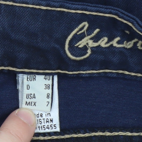 Mango Womens Blue Straight Leg Stretch Denim Jeans Size 12