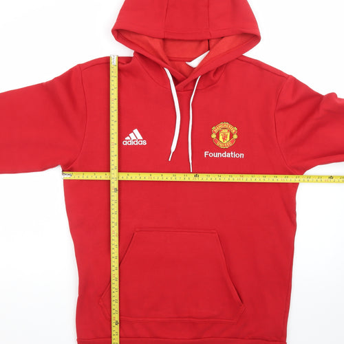 Adidas Mens Red Pullover Hoodie Manchester United Foundation M
