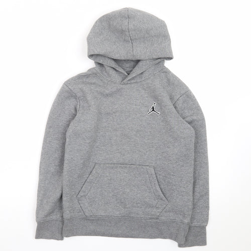 Jordan Boys Grey Hoodie Medium 10-12 Years Pullover Fleece Sweatshirt