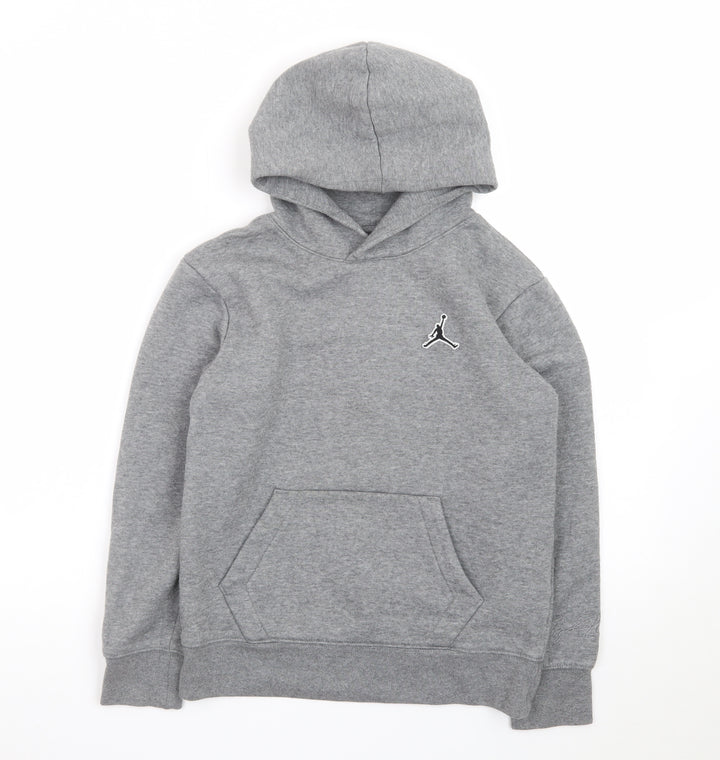 Jordan Boys Grey Hoodie Medium 10-12 Years Pullover Fleece Sweatshirt