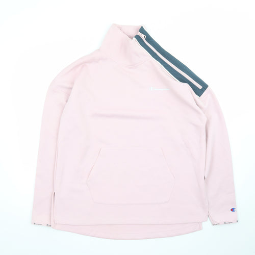 Champion Womens Pink Half Zip Pullover Sweatshirt M