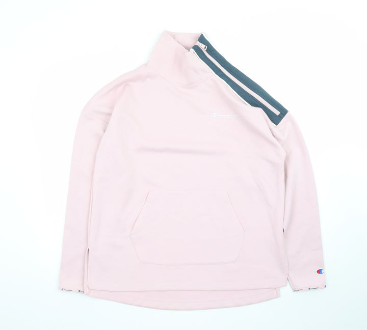 Champion Womens Pink Half Zip Pullover Sweatshirt M