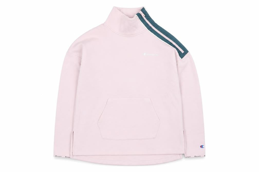 Champion Womens Pink Half Zip Pullover Sweatshirt M