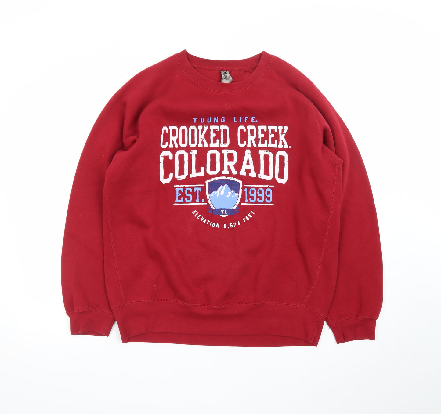 Ouray Sportswear Men's Red Pullover Crew Neck Graphic Sweatshirt S