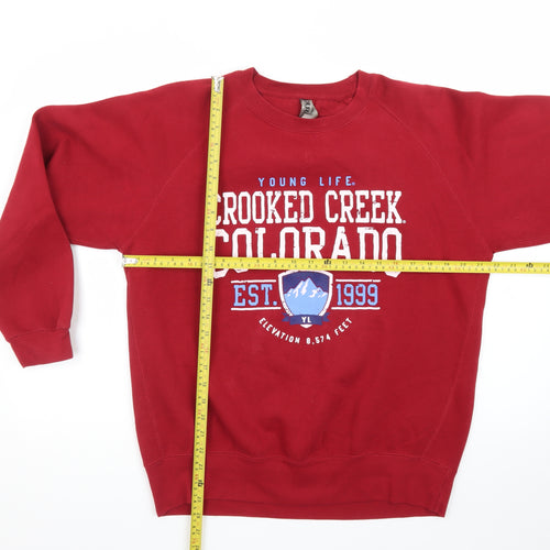 Ouray Sportswear Men's Red Pullover Crew Neck Graphic Sweatshirt S