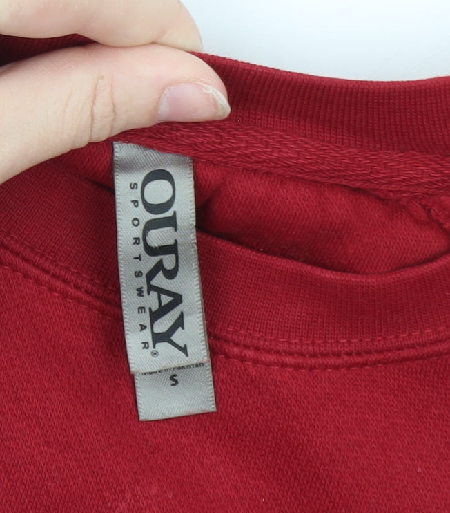 Ouray Sportswear Men's Red Pullover Crew Neck Graphic Sweatshirt S