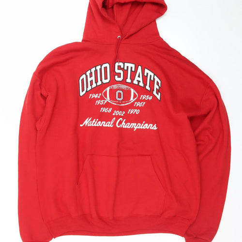 Jerzees Men’s Red Ohio State Pullover Hoodie XL Sports Fleece