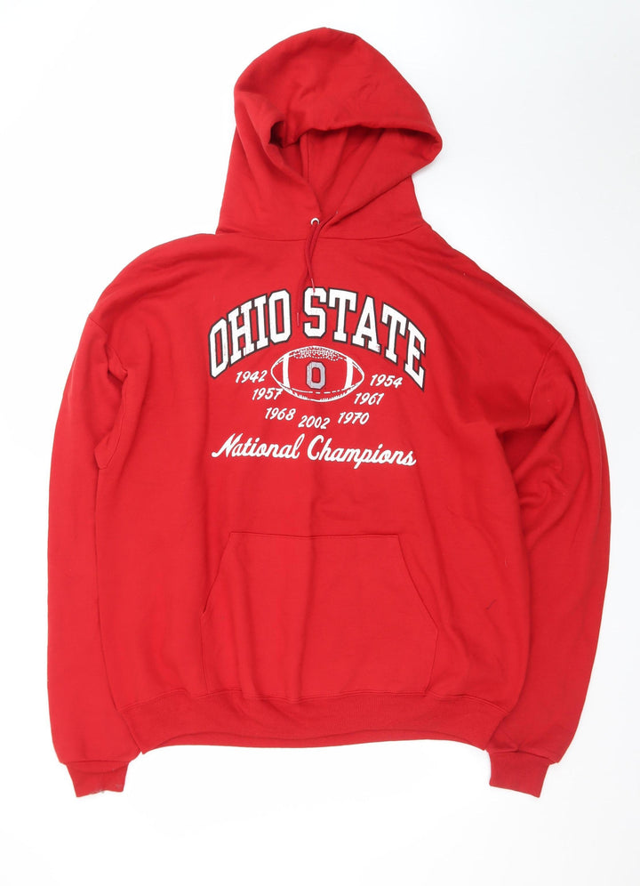 Jerzees Men’s Red Ohio State Pullover Hoodie XL Sports Fleece