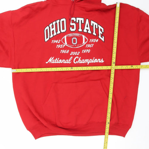 Jerzees Men’s Red Ohio State Pullover Hoodie XL Sports Fleece