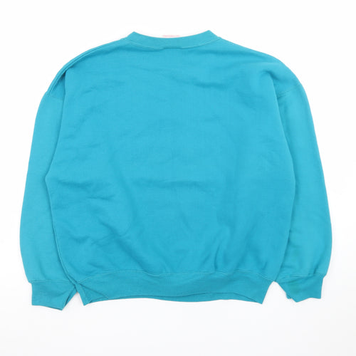 Lady Footlocker Women's Blue Floral Pullover Sweatshirt Size S