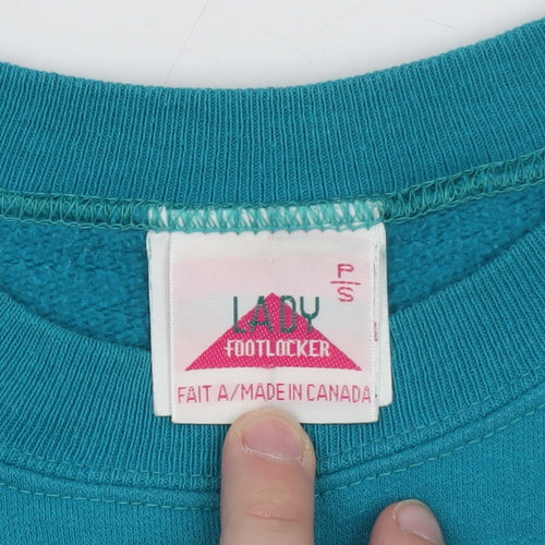 Lady Footlocker Women's Blue Floral Pullover Sweatshirt Size S