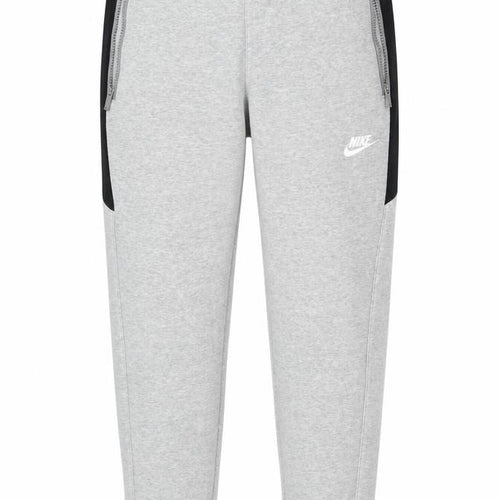 Nike Men's Grey Jogger Trousers M Regular Fit Fleece Zip Pockets